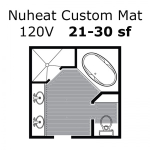 120 Volt 21 - 30 sf Custom Heat Mat