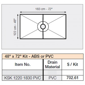 48" x 72" Shower Kit