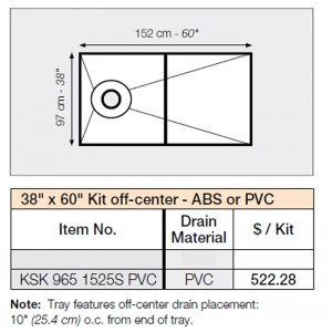 38" x 60" Off Center Shower Kit